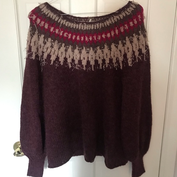 Free People Sweaters - Free People Purple Patterned Sweater GUC